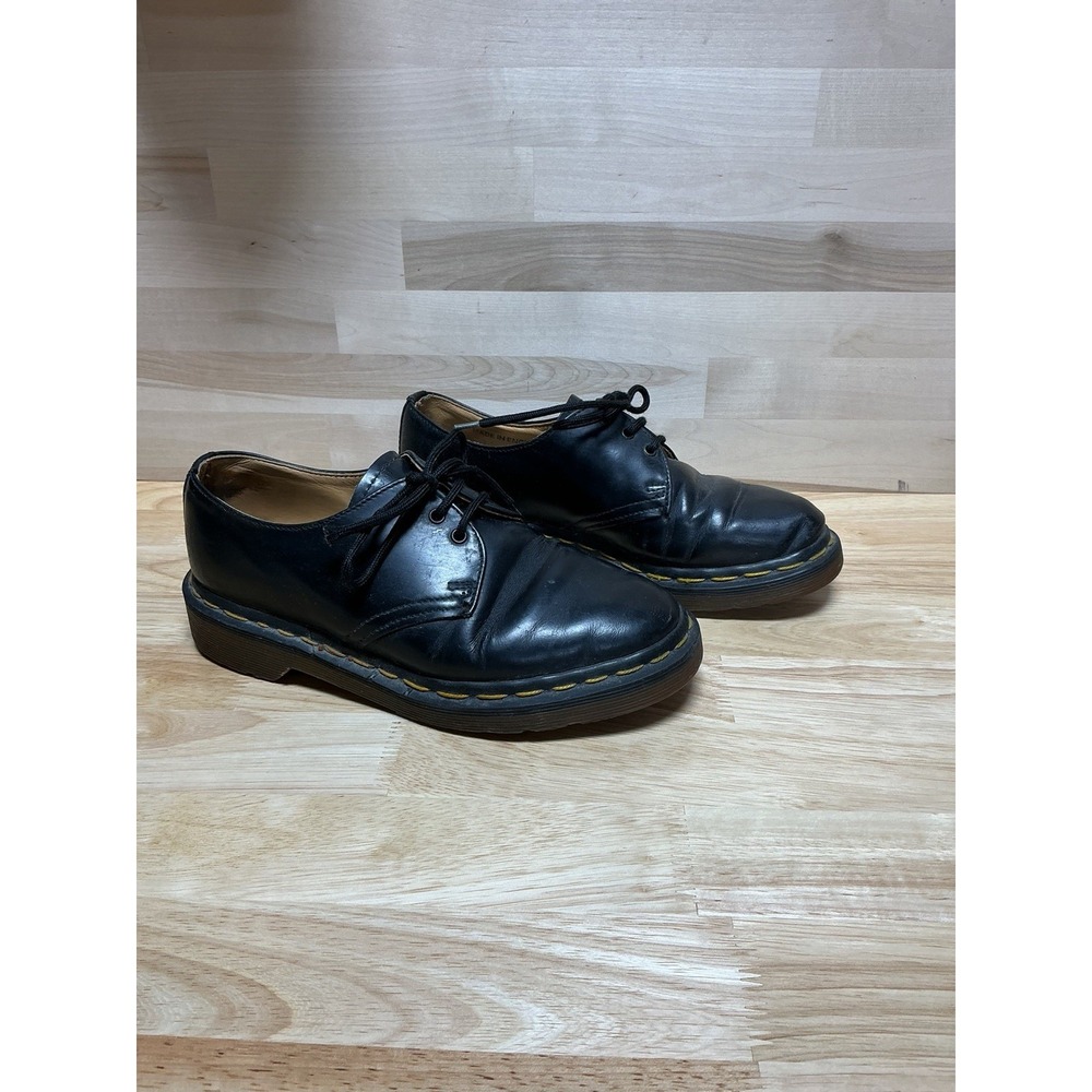 Made in England Doc Dr Martens 1461 Quad Shoes Women Sz 5 Black Leather Lace Up